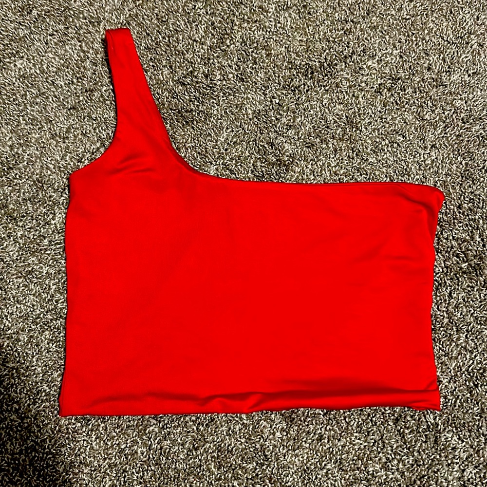 single strap red top
